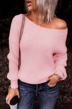 Pink Cut-out Knitted Pullover Sweater - £21.64 GBP+