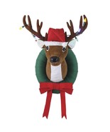 HUMOROUS ANIMATED SINGING REINDEER HEAD 20&quot; PLUSH CHRISTMAS WREATH DOOR ... - $200.52 CAD