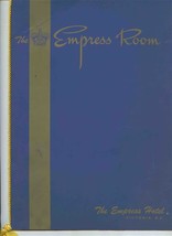 Empress Room Menu Empress Hotel Victoria British Columbia Canada  - £35.69 GBP