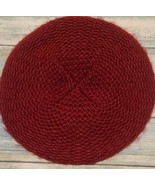 Warm Country Beret ~ Hat ~ 11&quot; Diameter ~ Thermal Fluffed Yarn  ~ Burgundy - $49.11 CAD