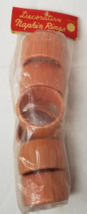 Ruffled Wooden Napkin Rings Textured Japanese Table Decor Set of 6 1950s NOS - £14.80 GBP