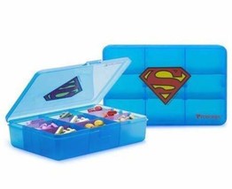 Pill Container Organizer Blue 9 Moveable Part DC Comics Superman Performa - £10.27 GBP