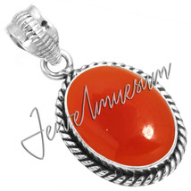 Traditional Natural carnelian Pendant 925 Sterling Silver - £24.38 GBP