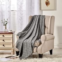 Black Soft Knit Throw Blanket | Black Knitted Farmhouse Decorative Light... - £27.53 GBP