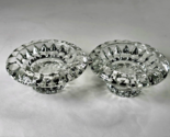 Vintage Pair of Kig Malaysia Cut Glass Diamond Candle Holders For Taper ... - $19.99