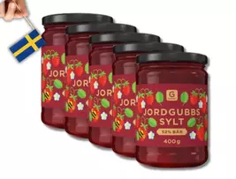 5 Jars Garant Strawberry Jam - 52% Berries, 400g (14.10 oz) -  Swedish Jam - $33.53