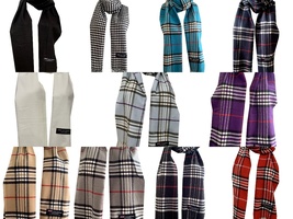 Variety Color 100% Cashmere Women Men Wool Scarf Plaid Scarves Made in Scotland - £14.42 GBP