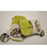 NICI Multipurpose Green Turtle Pouch Plush Fabric with Zipper and Lanyard - £5.97 GBP