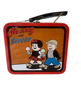 Vintage Nancy And Sluggo Multicolor Comic Print Metal Lunch Box - £11.19 GBP