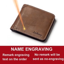 Baellerry Short Luxury Men Wallets High Quality PU Leather Vintage Name Engravin - £50.51 GBP