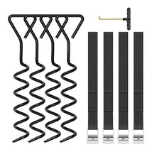 Trampoline Stakes Heavy Duty Trampoline Parts, Corkscrew Shape Steel Stakes Anch - £26.66 GBP