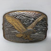 VTG Soaring American Bald Eagle Rectangular Belt Buckle Mountains Valley Patriot - £21.94 GBP