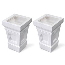 Set of 2 - 24 inch High Self Watering Planter Box in White Plastic Resin - €246,33 EUR