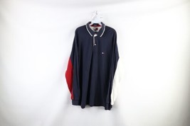 Vtg 90s Tommy Hilfiger Mens XL Faded Spell Out Big Logo Long Sleeve Rugby Polo - £94.94 GBP