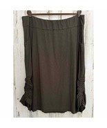 J Jill Easy Knit Side Tie Skirt Size 4X Olive Green Pull On Pockets - £19.04 GBP