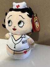 Betty Boop Nurse Plush white nurse outfit Stuffed Bean Bag KellyToy Tag 10” doll - £6.96 GBP
