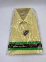 Sears Perma-Prest Dress Shirt Yellow sz 17-36 Long Sleeve Regular Cut - £9.62 GBP