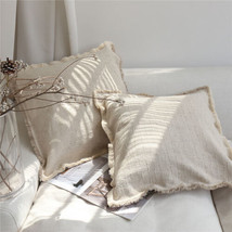 24&quot;x24&quot; Linen Cotton Blend Fabric Throw Pillow Cover Case Sofa Cushion Covers  - £24.73 GBP