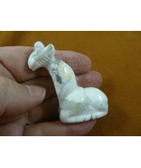 Y-GIR-SI-726 white Howlite GIRAFFE giraffes gemstone stone carving FIGUR... - £13.18 GBP