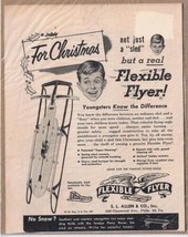 Vintage Print Ad Flexible Flyer Sled For Christmas 5 1/4&quot; x 6 3/4&quot; - £5.82 GBP