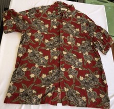 Caribbean Silk Men&#39;s Hawaiian Shirt Size XLT Vibrant Tropical Floral Print - £24.11 GBP