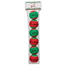 Zanies Naughty or Nice Tennis Balls 6 Packs Seasonal Holiday Dog Toys Red Green  - £13.58 GBP