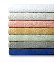 SFERRA  MORESCO BLUSH 3pc WASH TOWELS 12”sq JACQUARD  MOTIF NWT - $44.26