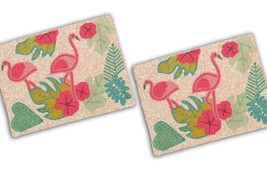 Set Of XL Placemats Flamingo Beaded Tablemat Designer Charger Plates 12X... - £55.54 GBP+