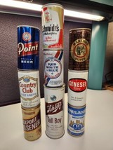 Lot Of 9 Vintage Metal Empty Beer Cans Pictured #pe59 - £9.13 GBP