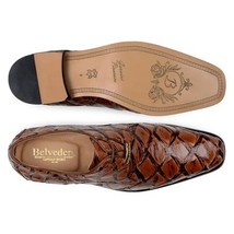 Belvedere Men's Shoes Renzo Pirarucu Lace Up Derby's Antique Almond Br01 image 6