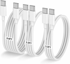 A 3-Pack [3.3Ft+3.3Ft+6.6Ft] 60W Usb C To Usb C Cable, Type C To Type C Cable, - $42.98