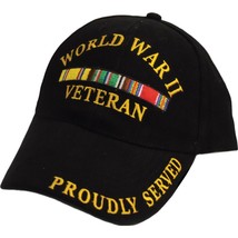 World War II Veteran Proudly Served Hat Black - £10.45 GBP