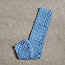 Gap Cropped Skinny Leg Pants Womens Size 4 Blue Geometric Design Cotton Stretch - £18.62 GBP