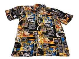 K.A.D. Clothing Co Anime Shirt Mens XL Graphic Short Sleeve Button Front  - £19.57 GBP