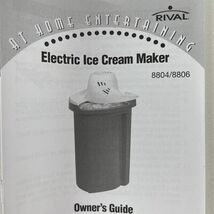 Rival 6 Quart Ice Cream &amp; Yogurt Maker 8804 8806 Replacement Owners Manual - $8.54