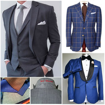 Wedding Party Suits &amp; Tuxedo Group DEAL Groom &amp; Groomsmen Custom Made to Measure - £117.91 GBP+
