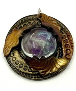 Polymer Clay Artisan Layered Pendant Maia Horvath Signed Wearable Art Je... - $49.99