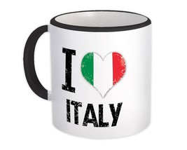 I Love Italy : Gift Mug Heart Flag Country Crest Italian Expat - £12.68 GBP