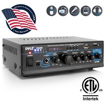 NEW Pyle PTAU55 2 x 120W Stereo Amplifier USB/SD AUX CD MIC Input &amp; LED ... - $94.99