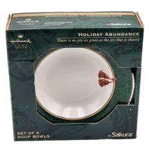 Hallmark HOLIDAY ABUNDANCE Set Of 4 Green Fine China Soup Bowls by Sakur... - $29.99 Hallmark HOLIDAY ABUNDANCE Set Of 4 Green Fine China Soup Bowls by Sakur... - $29.99