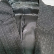 Stafford 100% Wool Pinstripe Gray Suit 44 Long W 38x30 Woven in England - £99.40 GBP