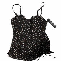 Dreamsuit Miracle Brand Black Dot Tankini Swim Top Side Tie Slimming Con... - $31.68