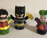 Fisher Price Little People Superhero Lot Of 3 Batman Robin Joker T5 - £5.46 GBP