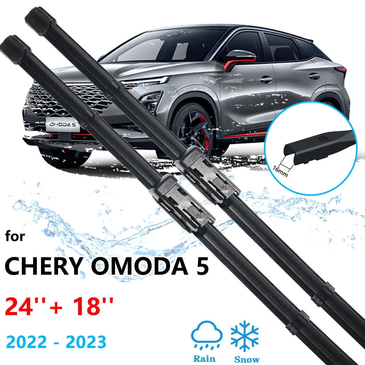 2x For Chirey Chery Omoda 5 FX 2022 2023 Wiper Blades Rubber Front Window - £13.33 GBP+