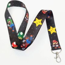 Mario Characters Mario Luigi Star Mushroom Lanyard Keychain ID Badge Holder - £6.31 GBP