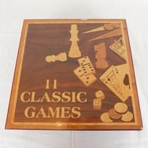 11 Classic Games West Field Collection Wooden Box Checkers Mancala Solitare - £6.20 GBP