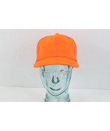NOS Vintage 90s Streetwear Hunting Blank Trucker Hat Cap Snapback Blaze Orange - $29.65