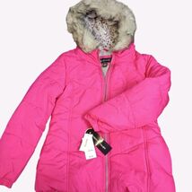 Weather Tamer Pink Insulated Puffer Coat with Faux Fur Size Large NWT - $28.12