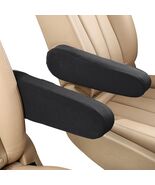4uni Car Front Seat Armrest Covers Elastic Fabric Universal Fit Black 2 PCS - $13.81 CAD