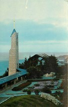 Old Chrome Postcard CA L122 Wayfarers Chapel Portuguese Bend Lloyd Wright Moon - $4.95